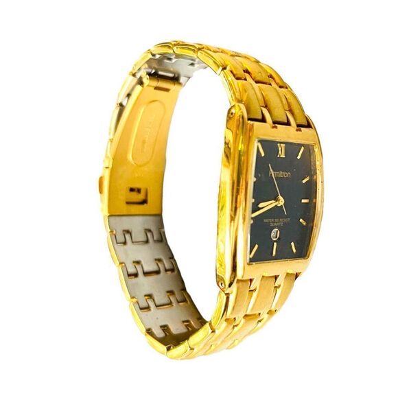 Armitron Unisex Goldtone Black Dial Analog Watch - Picture 6 of 9